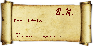 Bock Mária névjegykártya